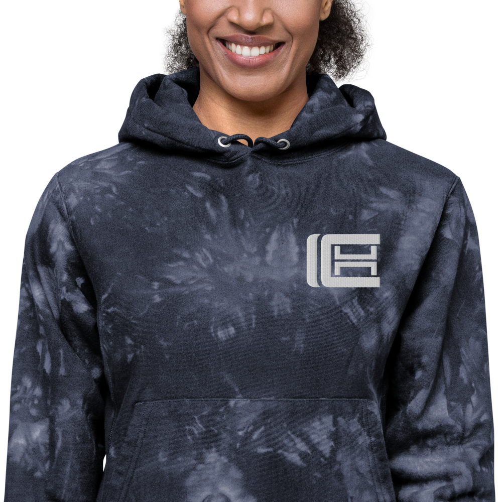 UNISEX EMBROIDERED CHAMPION TIE-DYE HOODIE
